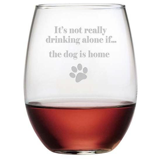 Dog Is Home Stemless Wine Glasses, Set Of 4